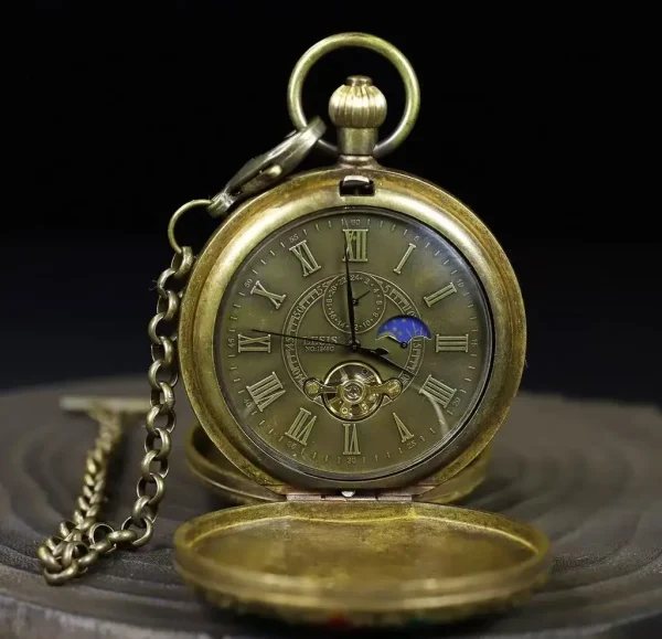 Double-Opening Copper Mechanical Pocket Watch