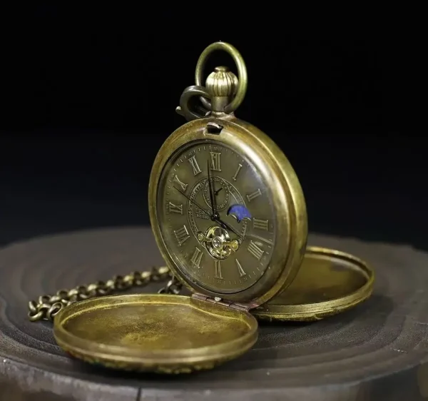 Double-Opening Copper Mechanical Pocket Watch