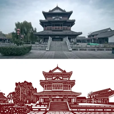 Custom Landscape Papercut Art