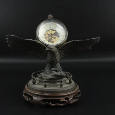 Bronze Eagle Vintage Table Clock