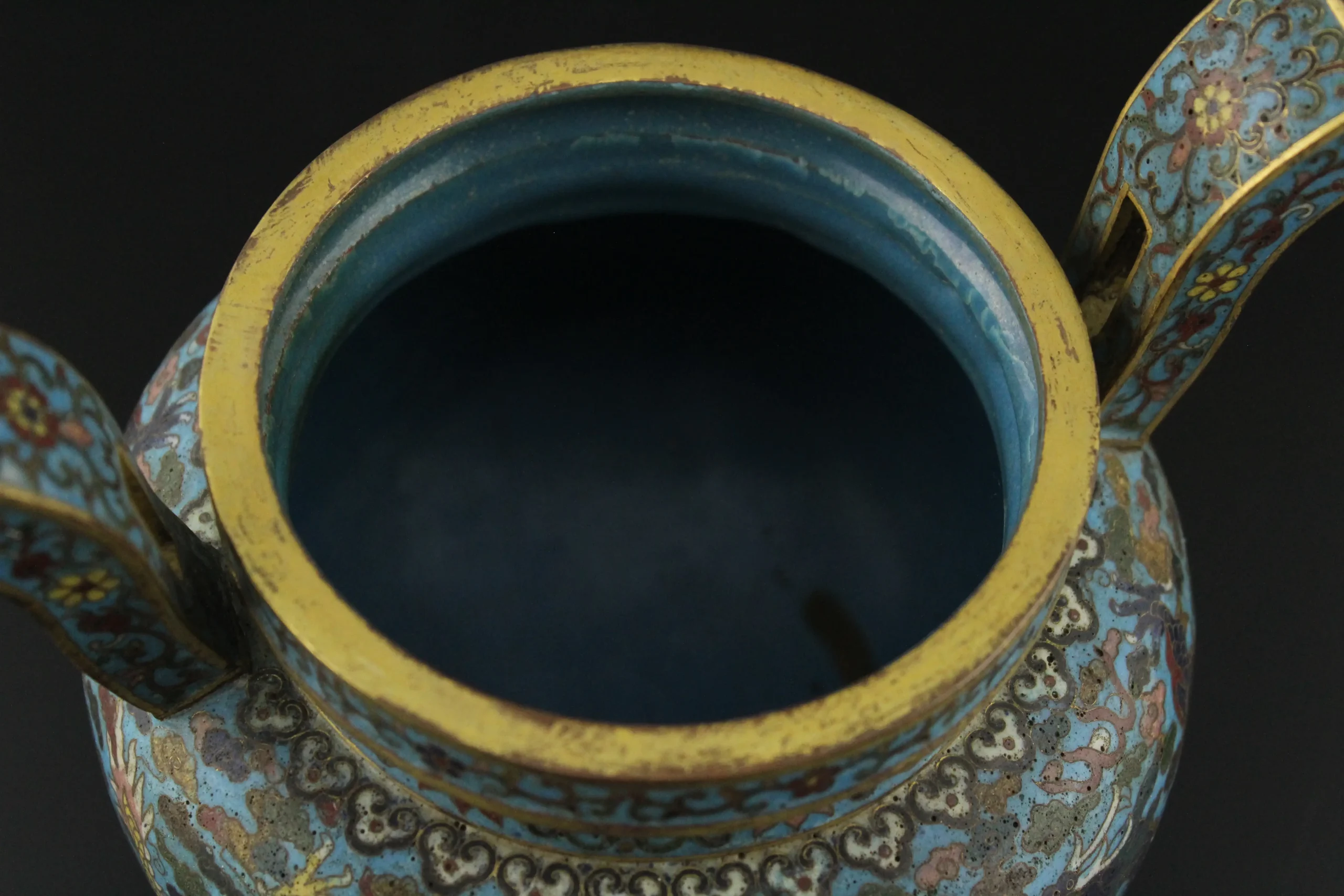 Cloisonné Dragon Incense Burner with Coral Finial