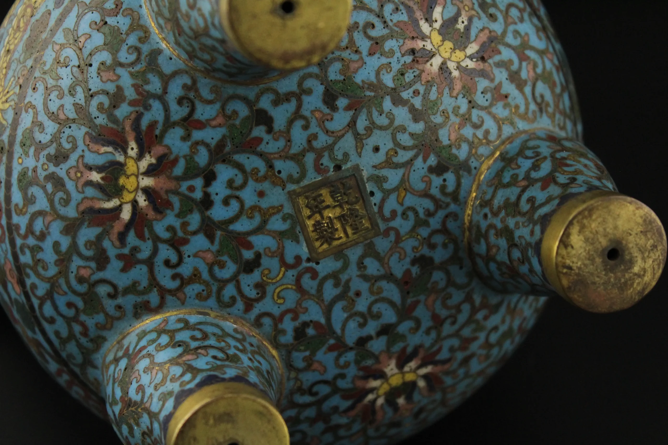 Cloisonné Dragon Incense Burner with Coral Finial