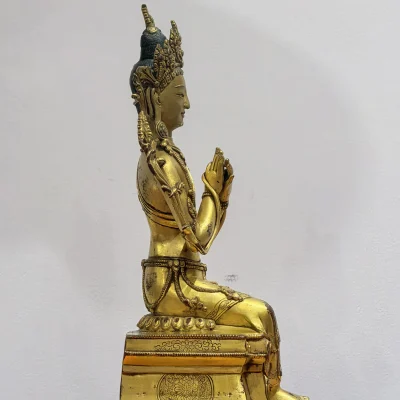 Gilt Bronze Statue of Four-Armed Avalokitesvara in Seated Posture